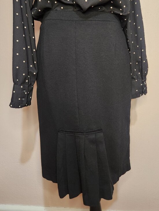 J Crew Black Pencil Skirt Pockets Zipper Pleated Back Work Office Career Size 6 - Picture 3 of 12